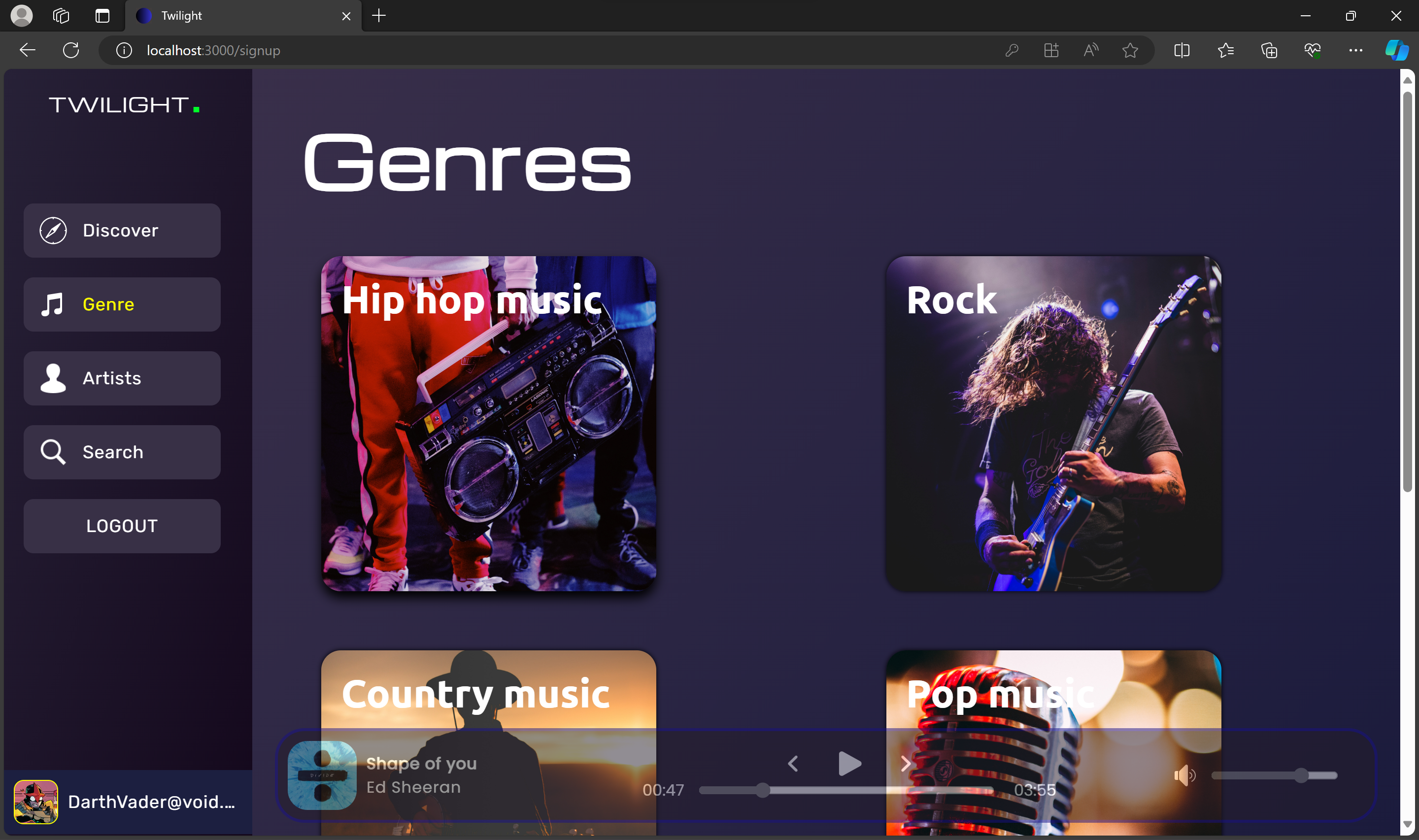 Genre page